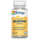Solaray Yeast Free Selenium 90 VegCaps front bottle view for thyroid health support