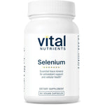 Vital Nutrients Selenium 200mcg 90 vegetarian capsules front bottle view for antioxidant supplement needs.