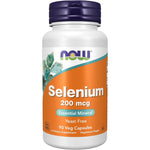 NOW Foods Selenium 200 Micrograms 90 Vegetarian Capsules front view bottle