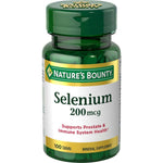 Nature's Bounty Selenium 200 Micrograms 100 Vegetarian Tablets front view showing brand packaging.