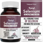 Triquetra Health Total Plant Based Selenium 60 capsules front view bottle showing premium organic supplement packaging