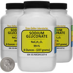 Eisen-Golden Laboratories Sodium Gluconate front view of three space-saver bottles for cosmetic formulation.