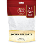 Spicy World Sodium Benzoate 5 Pound front view pure food preservative powder.