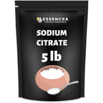Essencea Sodium Citrate Powder five pound bag front view showing food grade bulk cooking ingredient.