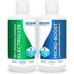 BEAM Minerals Micro Boost and Electrolyze Advanced Set front view bottle packaging for premium hydration.