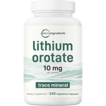Micro Ingredients lithium orotate 10mg veggie capsules for brain health and mood support.