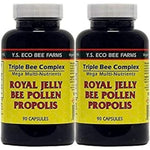 Ys Organic Bee Farms Triple Bee Complex 180 capsules bottle front view showing organic multi nutrient supplement label