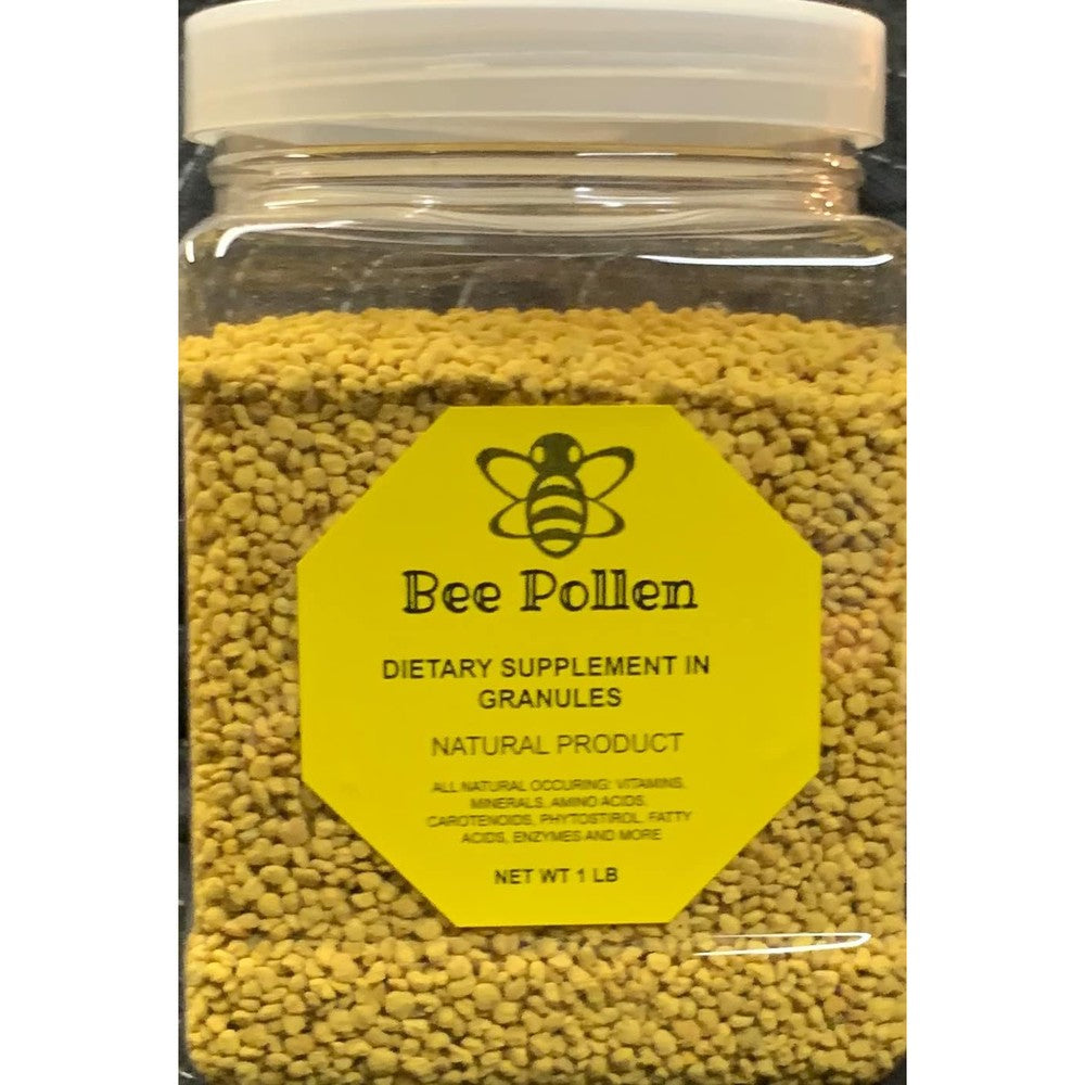 Vilmark Pure Bee Pollen Granules 1 Pound front view jar