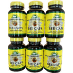 Nature Cure Original Bee Caps 6 bottle value pack front view showing the protective brown bottles.