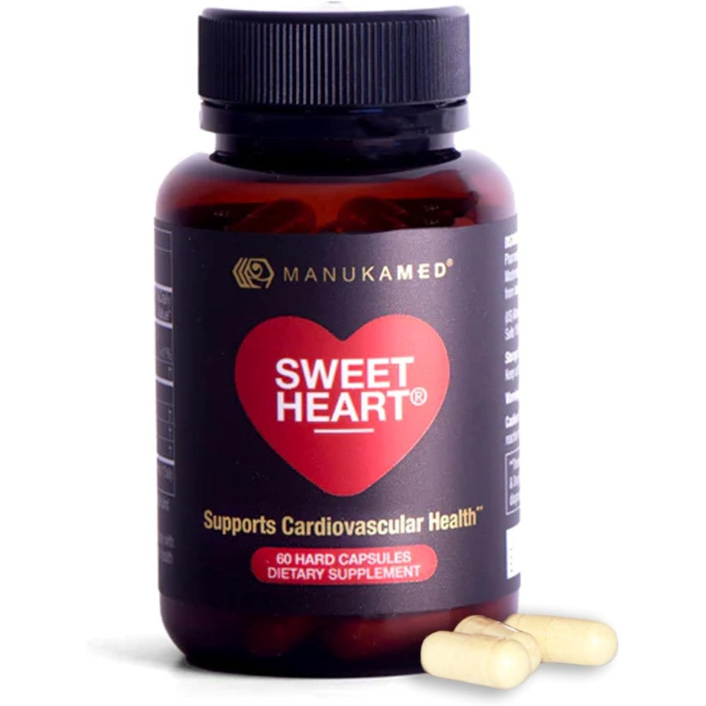 Sweetheart Natural Cholesterol Support Supplement front view of the 60 capsules bottle for heart health.