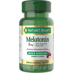 Nature's Bounty Melatonin 3 Milligram Quick Dissolve 240 Tablets front bottle view