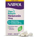Natrol Melatonin 10mg Time Release 100 Tablets front view bottle pack for overnight sleep management