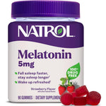 Natrol Melatonin 5mg Strawberry Gummies front view bottle for adult sleep support