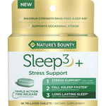 Nature's Bounty Sleep3 Plus Stress Support 56 tablets front view packaging