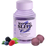 Lemme Sleep Nighttime Sleep Aid Gummies sixty count bottle front view featuring premium botanical ingredients.