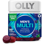 OLLY Perfect Men's Multivitamin Gummy bottle front view showing blackberry flavor graphics