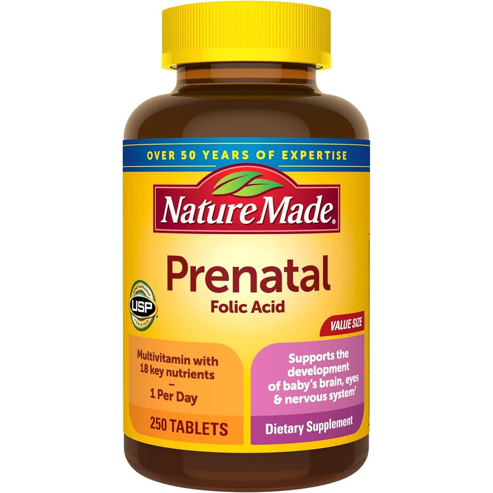 Nature Made Prenatal Multivitamin with Folic Acid front bottle view