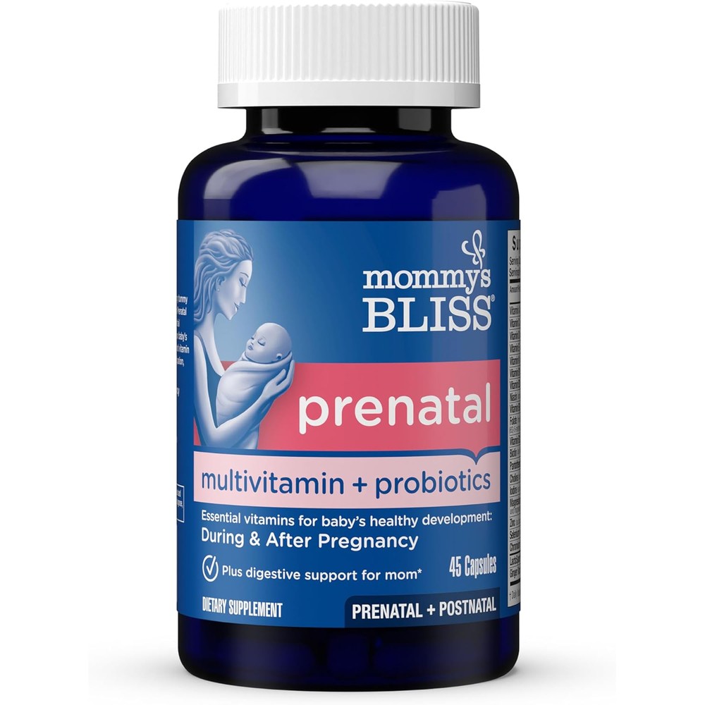 Mommy's Bliss Prenatal Multivitamin and Probiotic bottle front view
