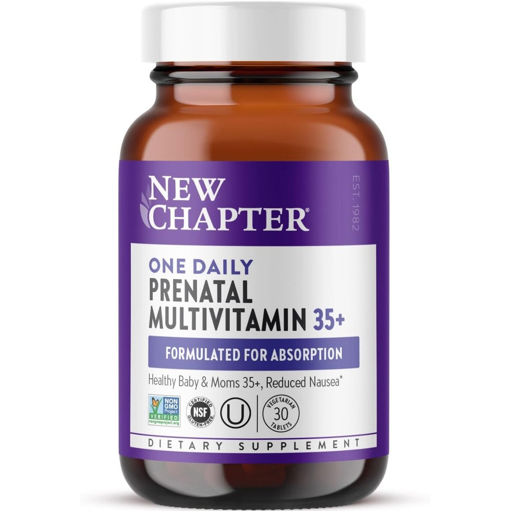 New Chapter One Daily Prenatal 35 Plus 30 tablets front packaging bottle view for prenatal nutrition