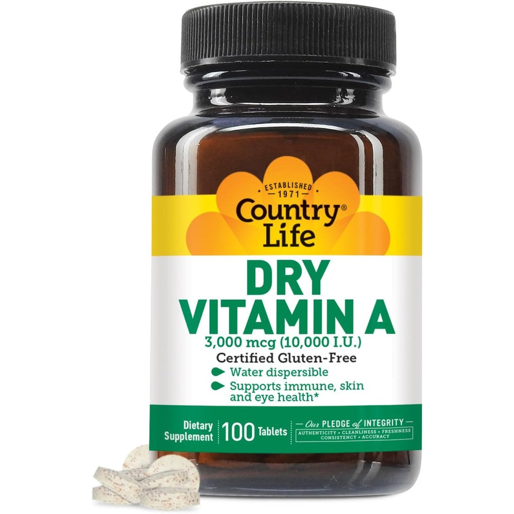 Country Life Dry Vitamin A 10,000 IU bottle front view