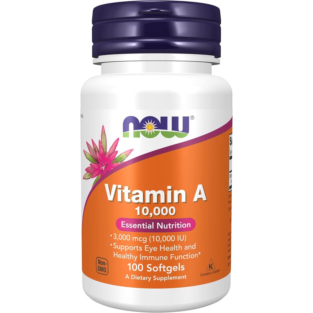 Now Foods Vitamin A 10000 IU softgels bottle front view