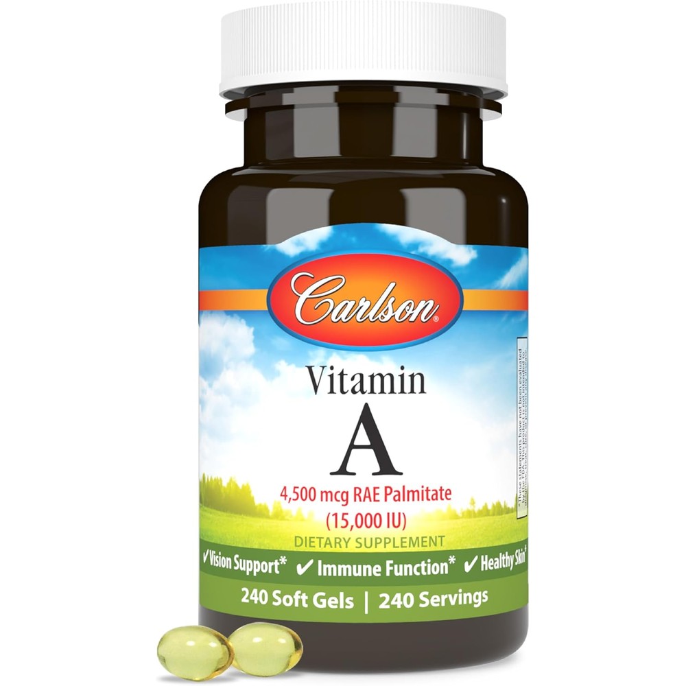 Carlson Vitamin A 15000 IU 240 softgels front bottle view