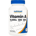 Nutricost Vitamin A 10000 IU 500 Softgels front view bottle