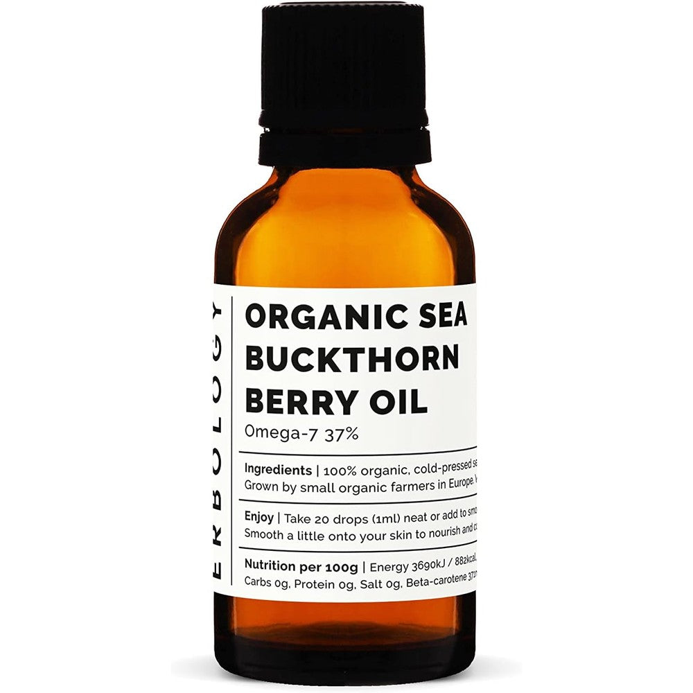 Erbology organic sea buckthorn oil 30ml bottle front view
