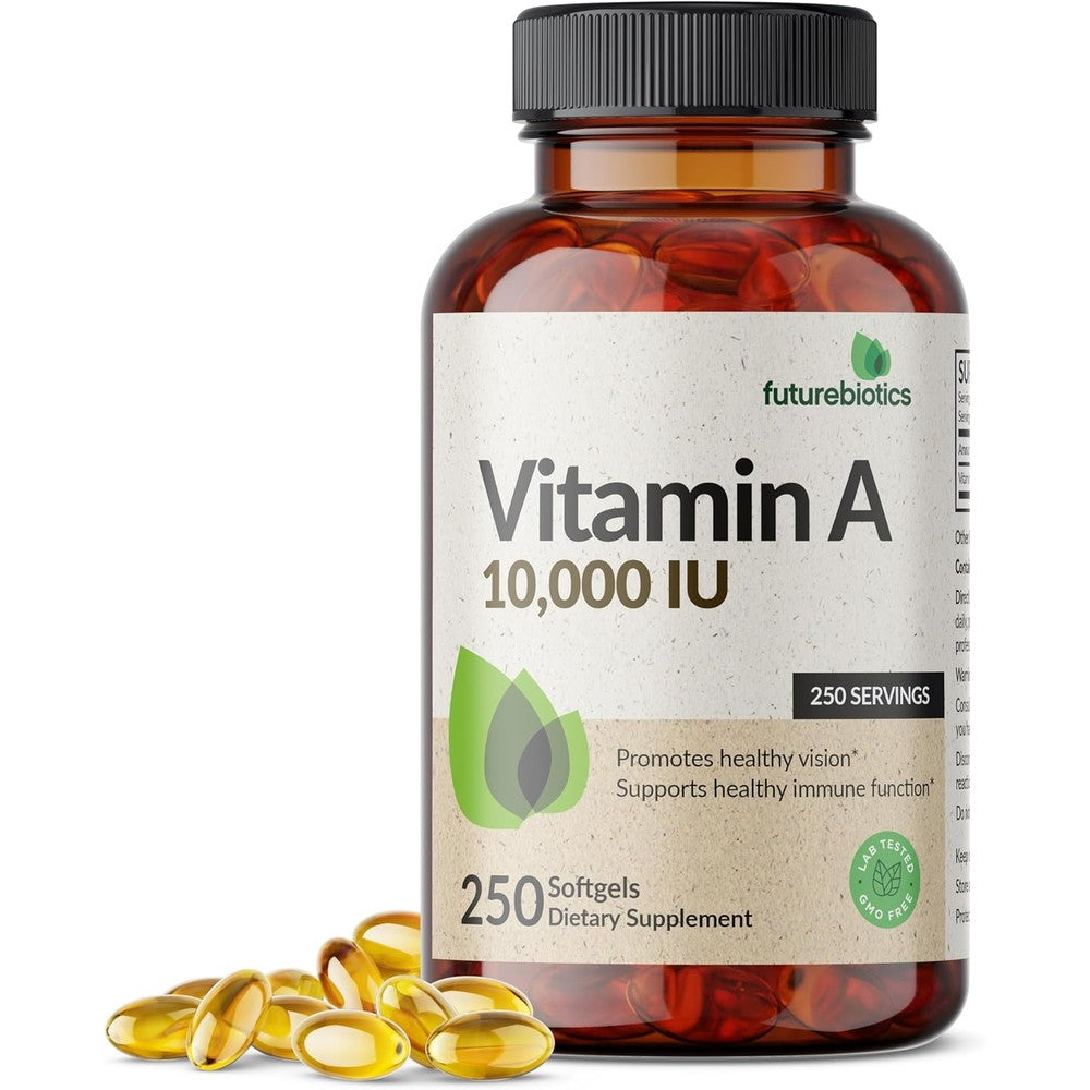 Futurebiotics Vitamin A 10,000 IU 250 Softgels front view