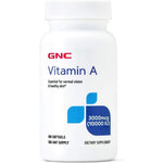 GNC Vitamin A 3000mcg softgels bottle front view for skin health