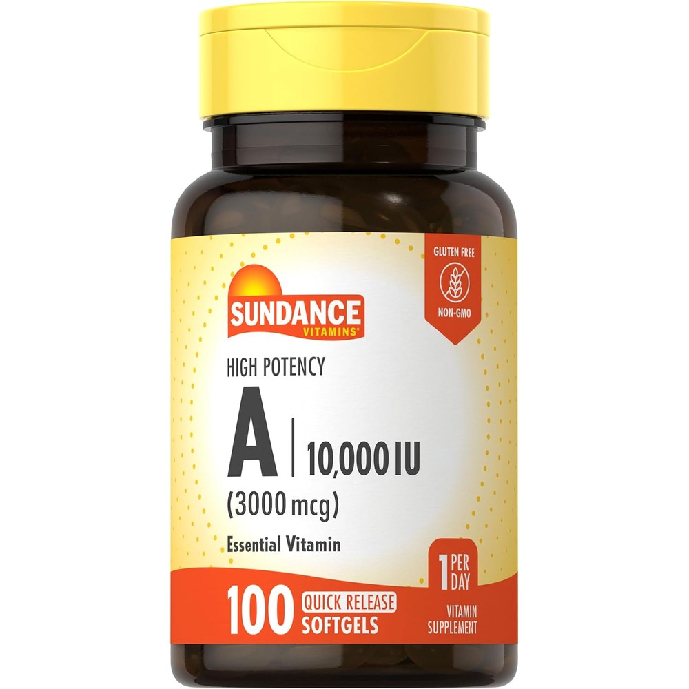 Sundance High Potency Vitamin A softgels front view bottle