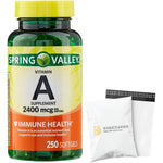 Spring Valley Vitamin A 2400 mcg 250 softgels front bottle view