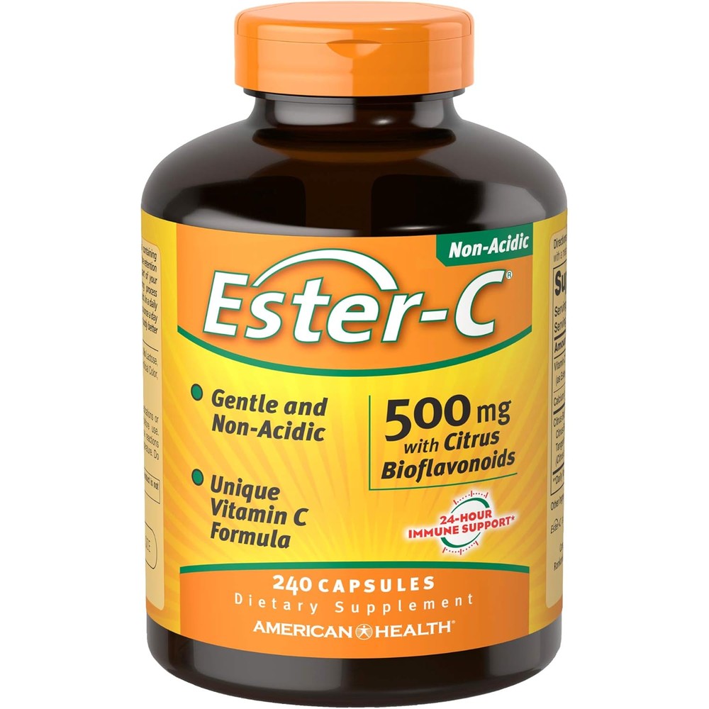 American Health Ester Vitamin C 500 Milligrams front view bottle for daily immune defense