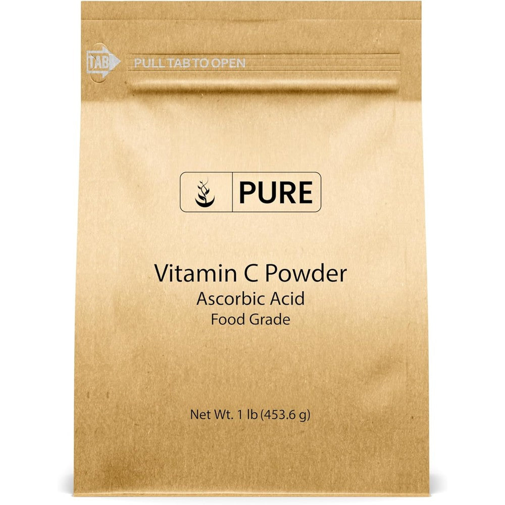 Pure Original Ingredients Vitamin C Powder 1 pound front view bag packaging