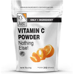 Its Just Vitamin C Powder front packaging view showcasing 11 Ounce immune support container.