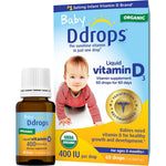 Ddrops Baby Vitamin D 400 IU liquid supplement bottle front view showing product packaging.
