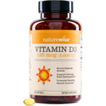 NatureWise Vitamin D3 5000 IU front view bottle of imported dietary supplements for immune support