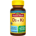 Nature Made Vitamin D3 and K2 5000 IU bottle front view for bone health support