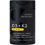 Sports Research Vitamin D3 and K2 front bottle view