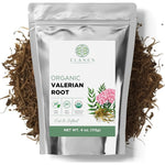 Elanen Naturals Organic Valerian Root packaging front view highlighting USDA certified organic label for herbal tea.