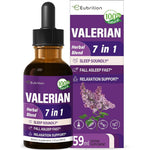 Eubrition Valerian Root and Passion Flower Sleep Support Drops amber glass bottle front view for natural sleep remedies.
