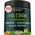 Herbpy 5in1 Valerian Root Supplements front view bottle for natural sleep support
