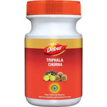 Dabur Triphala Churna 500 grams jar front view displaying original Ayurvedic digestive powder packaging