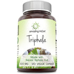 Amazing India Natural Triphala 500mg supplement front bottle view