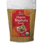 Jiva Organics Organic Triphala Powder front view of seven ounce packaging