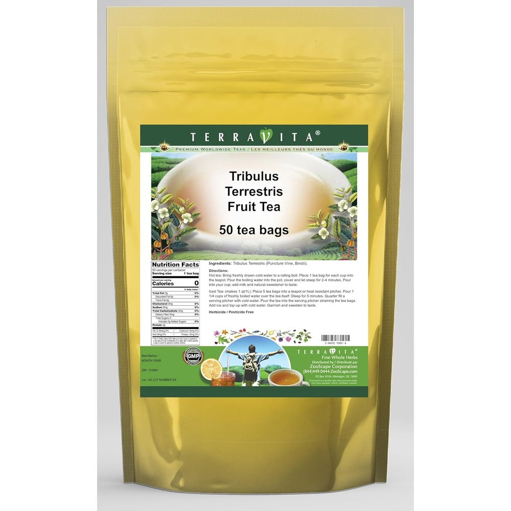 Terravita Tribulus Terrestris Fruit Tea 50 bags front view herbal wellness