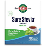 KAL Sure Stevia Plus Monk Fruit Sweetener front view box of 100 packets