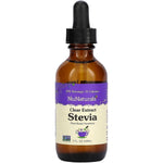 NuNaturals Clear Extract Liquid Stevia front view bottle on a white background.