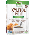 Now Foods Xylitol Plus Sweetener Packets front view of seventy five count retail box