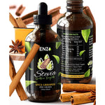 Enzo's Private Selection Cinnamon Liquid Stevia Drops 4 Ounce Bottle Front View Zero Calorie Sweetener